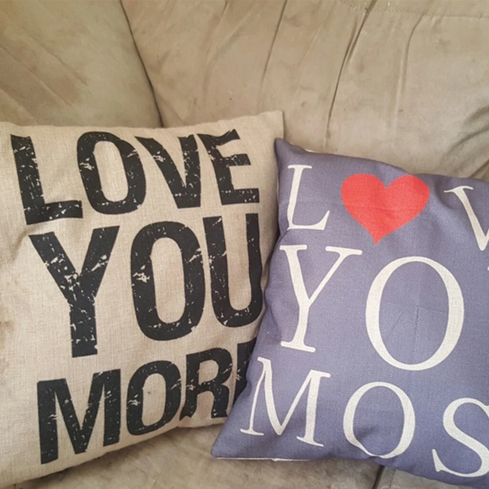 Pillow Case LOVE YOU MOST Cover Romantic Wedding Valentine's Gifts 45cm | Дом и сад
