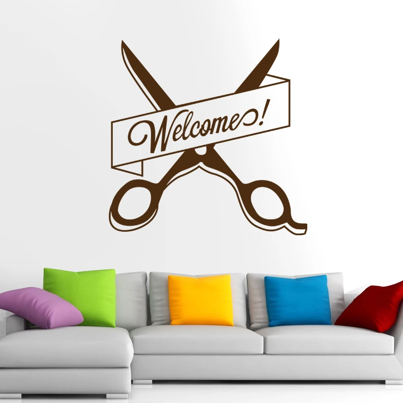 Barber Shop Sticker Customized Chop Bread Decal Posters Vinyl Wall Art Decor Windows Decoration Haircut Shavers Glass Decals | Дом и сад
