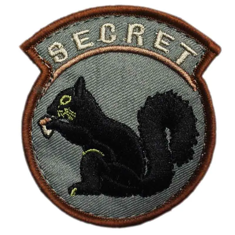 TOP SECRET SQUIRREL BLACK OPS Тактический лесной крючок и петля для фотосъемки вышитый SWAT