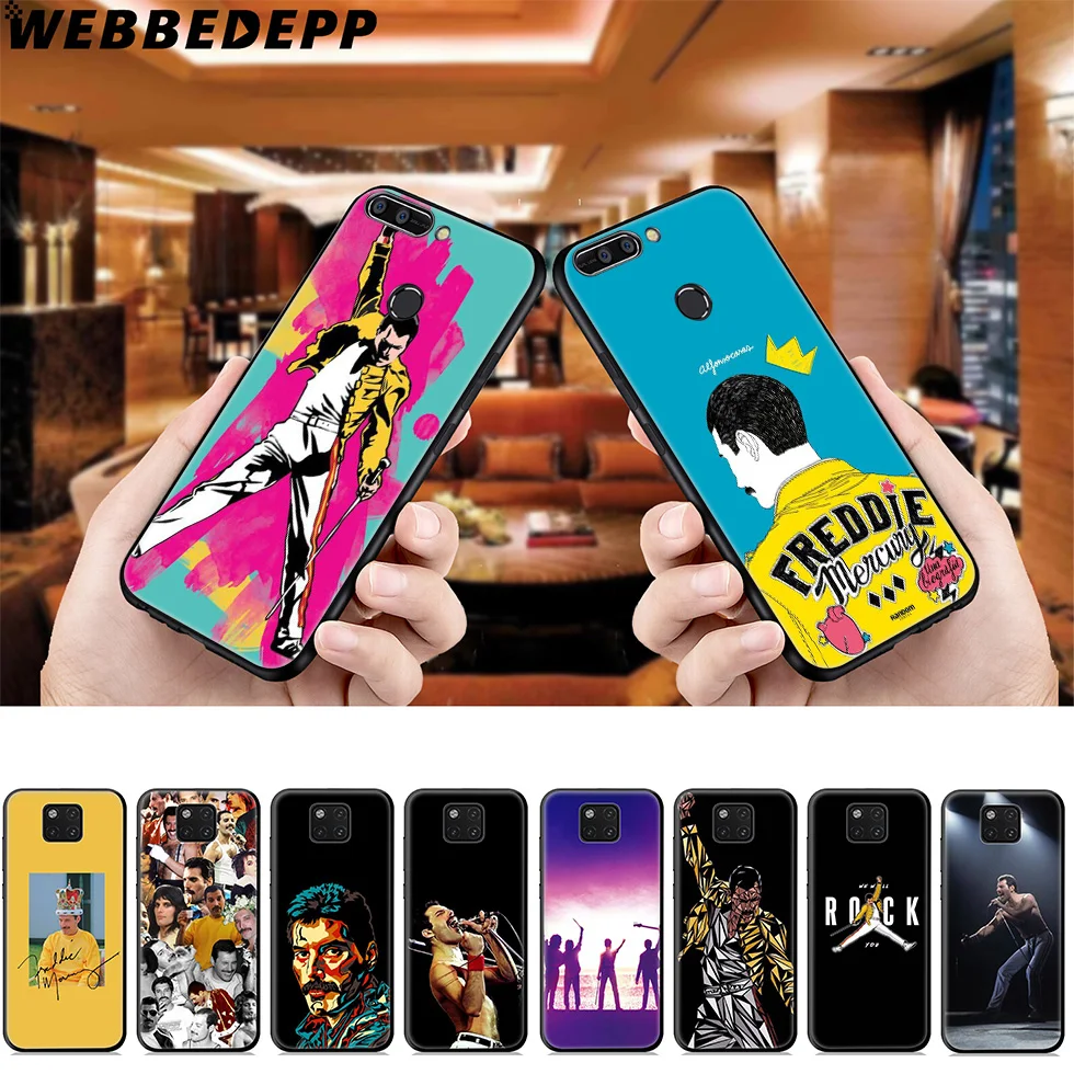 WEBBEDEPP Queen Freddie Mercury Soft Case for Huawei Mate Honor 20 6A 7A 7C 7X 8 9 9X 10 View Lite Pro 30 |
