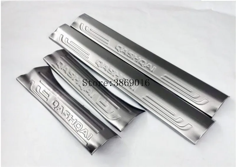 Silver 4pcs innate Нержавеющая сталь порога Накладка накладки на пороги протектора Добро пожаловать педали протектор Накладка для Nissan Qashqai- 8 шт - Цвет: Silver 4pcs innate