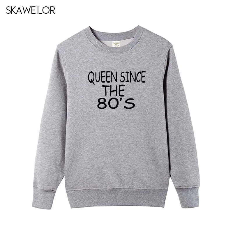 Женские толстовки с капюшоном Queen Since The 80 Зимние Модные Повседневные свитера