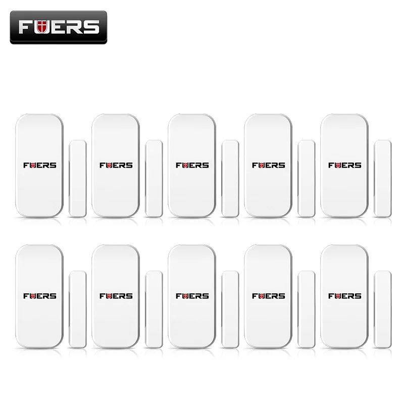 10pcs FUERS 433 МГц беспроводной, оконный, дверной датчик безопасности, умный дверной датчик для WG11 G18 G19 домашней безопасности wifi GSM 3g GPRS сигнализация - Цвет: 10pcs