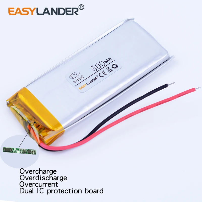 

3pcs/Lot 601462 3.7V 500mAh Rechargeable Lithium Li Polymer Li-ion Battery For mp3 mp4 DVR GPS PDA bluetooth Speaker toys 601560