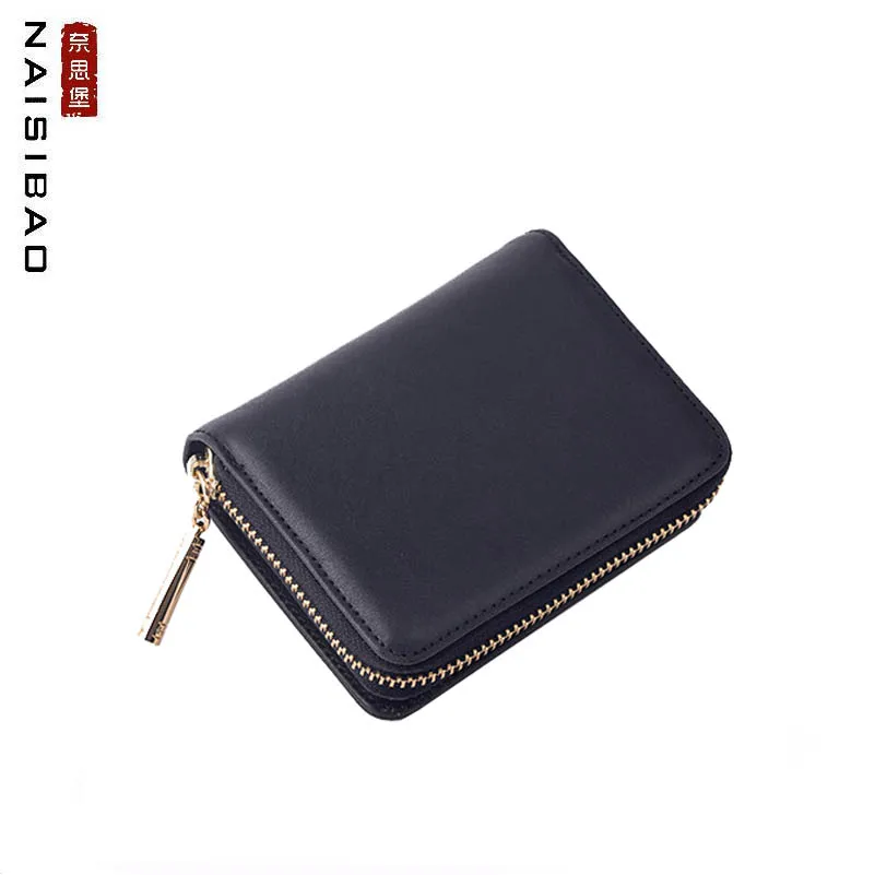 

NAISIBAO New Genuine Leather handbags Luxury fashion Mini wallet ladies leather wallet small purse Multi-card position wallets