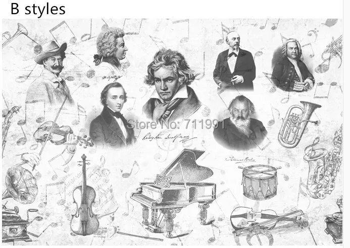 Бесплатная доставка пользовательская 3D Роспись ретро ностальгия Бетховен