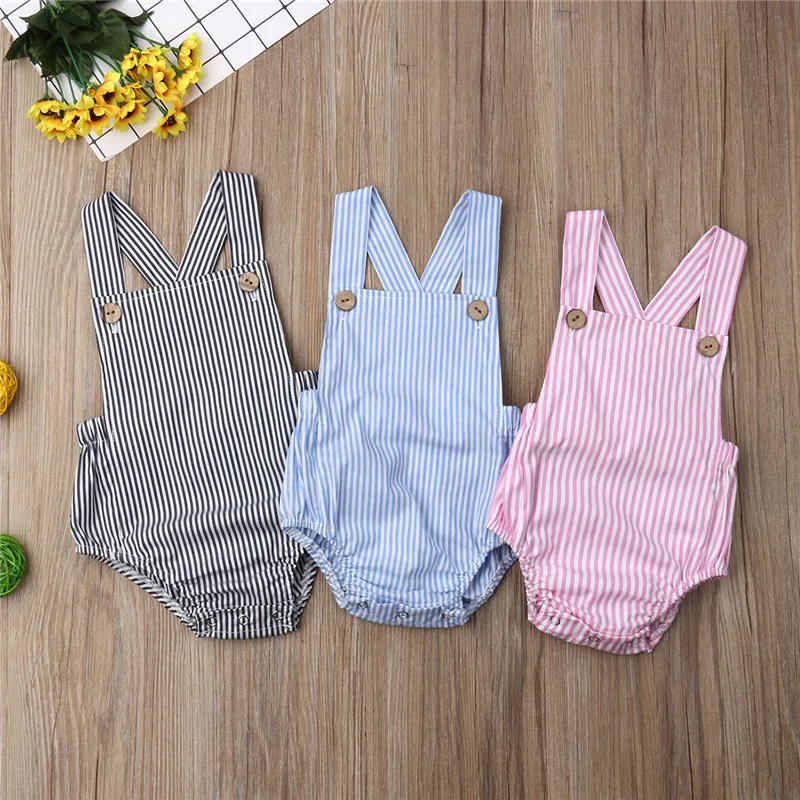 Детский комбинезон для маленьких мальчиков и девочек без рукавов на бретельках