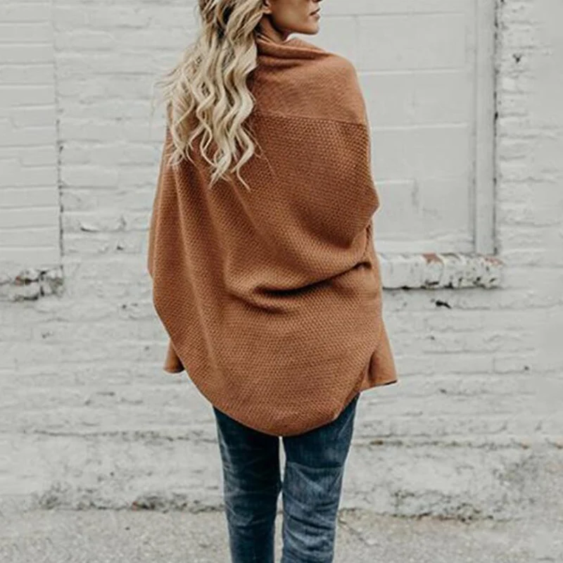 

2019 Europe and America New loose knit jacket Autumn Winter Bat sleeve Hook flower hollow knit cardigan Jacket Women cc295