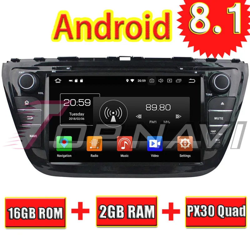 TOPNAVI 8 ''Android 1 авто радио тюнер для Suzuki SX4 2014 S Крест автомобилей Bluetooth Wi Fi 3g DVD