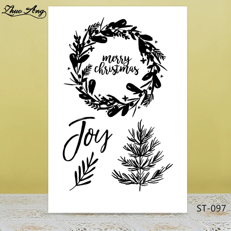 ZhuoAng Christmas Joy Clear Stamps/Seal for DIY Scrapbooking Photo Album Card Making Decoration Supply | Дом и сад