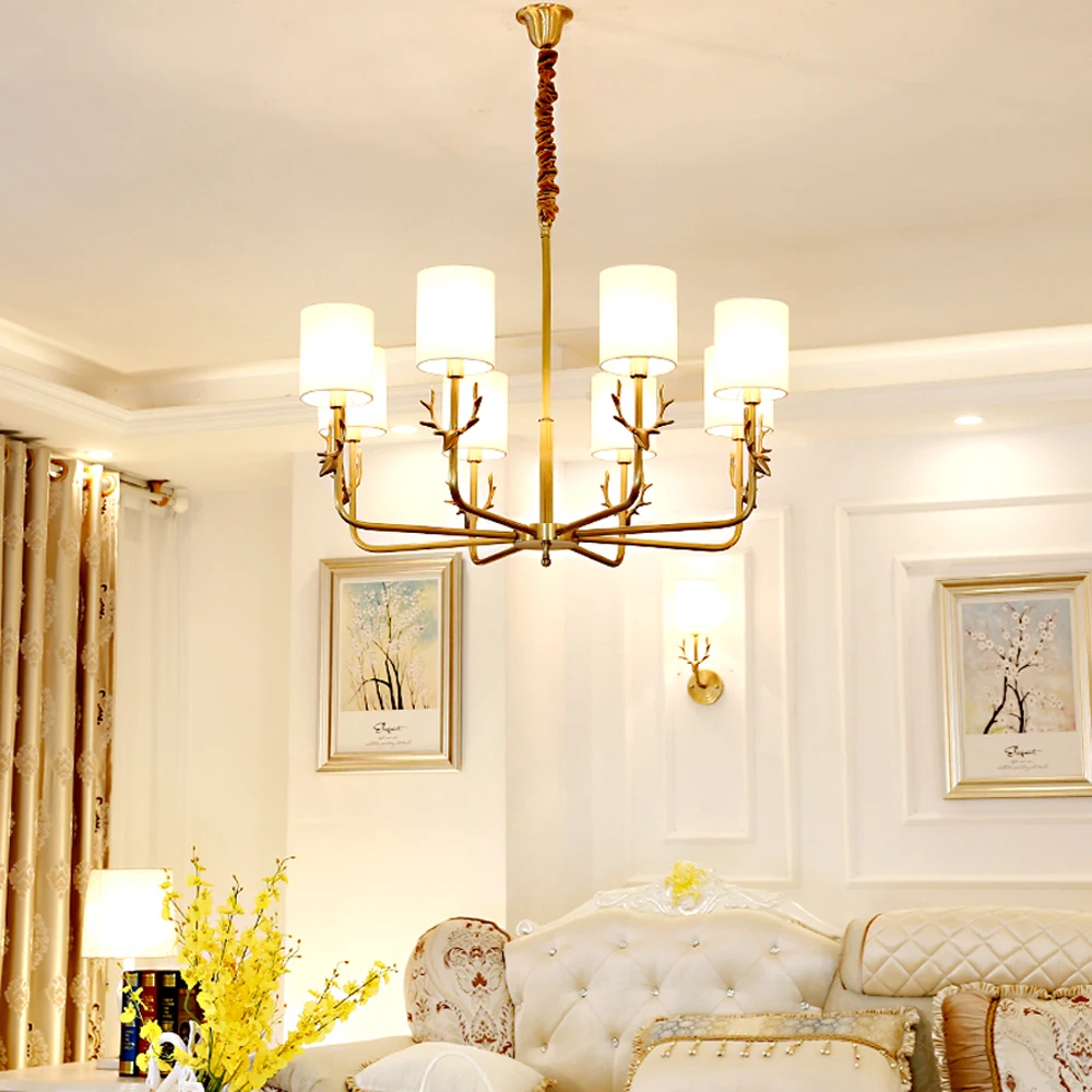 Роскошная медная Американская Художественная люстра простой креативный