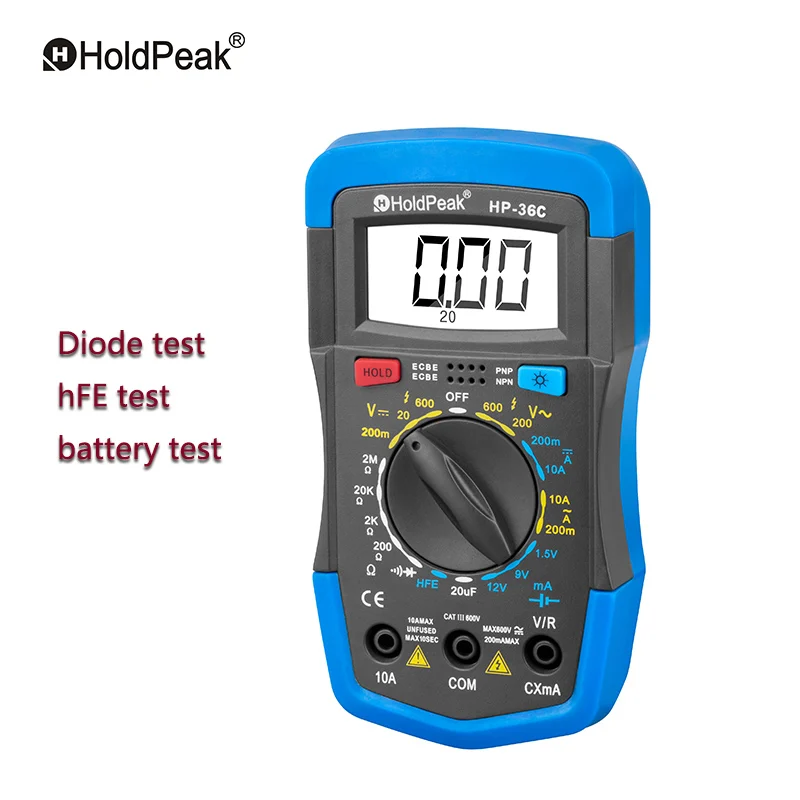 HoldPeak HP 36C Мини Мультиметр Цифровой Профессиональный Multimetro AC/DC Ручной Выбор