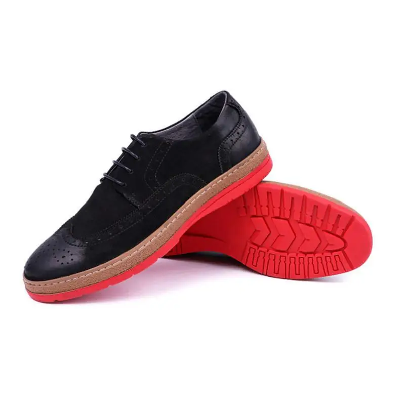 HEINRICH 2018 England Brogue Style Black Casual Shoes Flats Lace-Up Top Quality Men Zapatos Hombre Cuero Genuino | Обувь