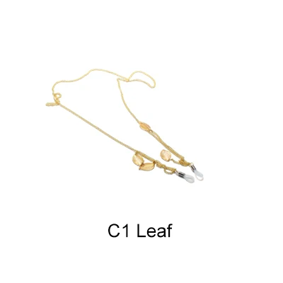 C1 Leaf Ralferty стильные солнцезащитные цепочка для очков из золотистого металла солнцезащитные очки аксессуары Куерда gafas landyard ожерелье для Для женщин - Цвет: C1 Leaf
