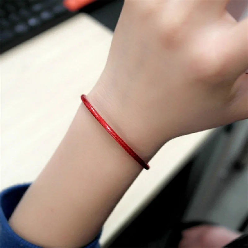 Fashion Classic Rope Leather Black Bracelet Red Thread Line Jewelry String For Women Men Lobster Bracelets SL501 | Украшения и