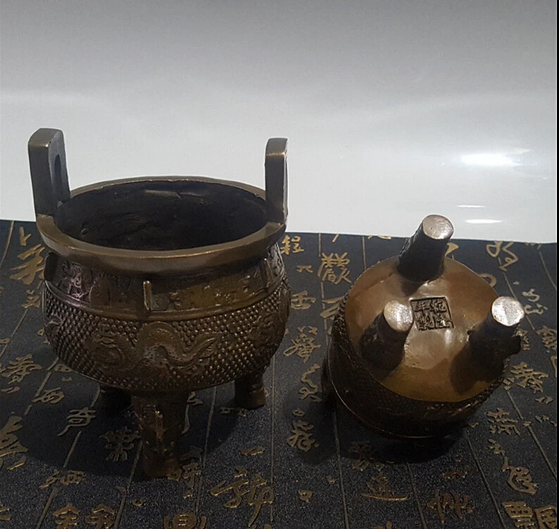 SUIRONG---505+++The store sells metal crafts copper incense burner yuan Ding Lucky Dragon Technology Home Decor | Дом и сад