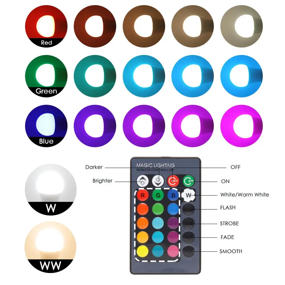 Светодиодный RGB светильник RGBW RGBWW E27 5 Вт 10 15 точечный с дистанционным управлением