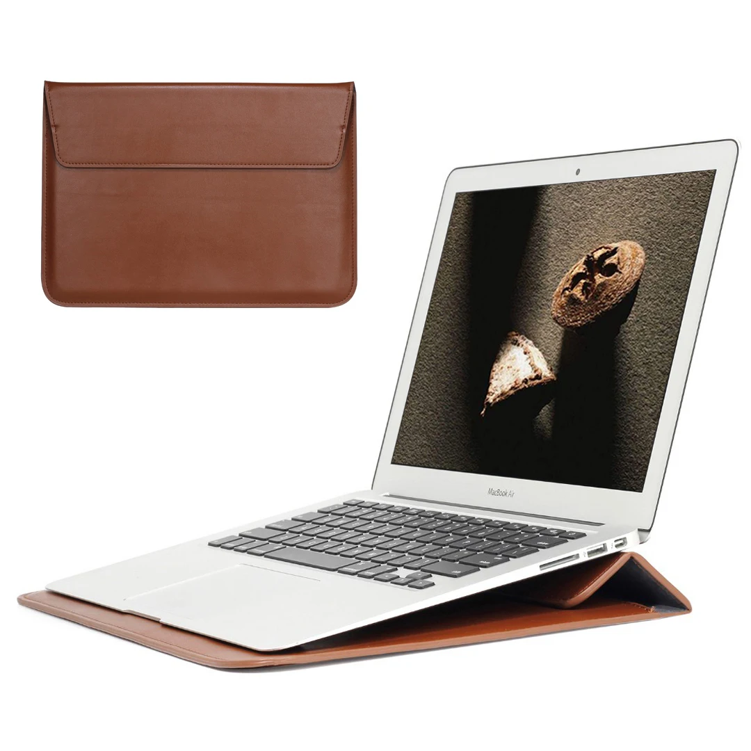 Новая кожаная сумка-чехол для Apple Macbook Air retina 16 12 13 15 чехол для ноутбука Pro 13,3 дюймов A1989 A1990 A1932 - Цвет: Brown