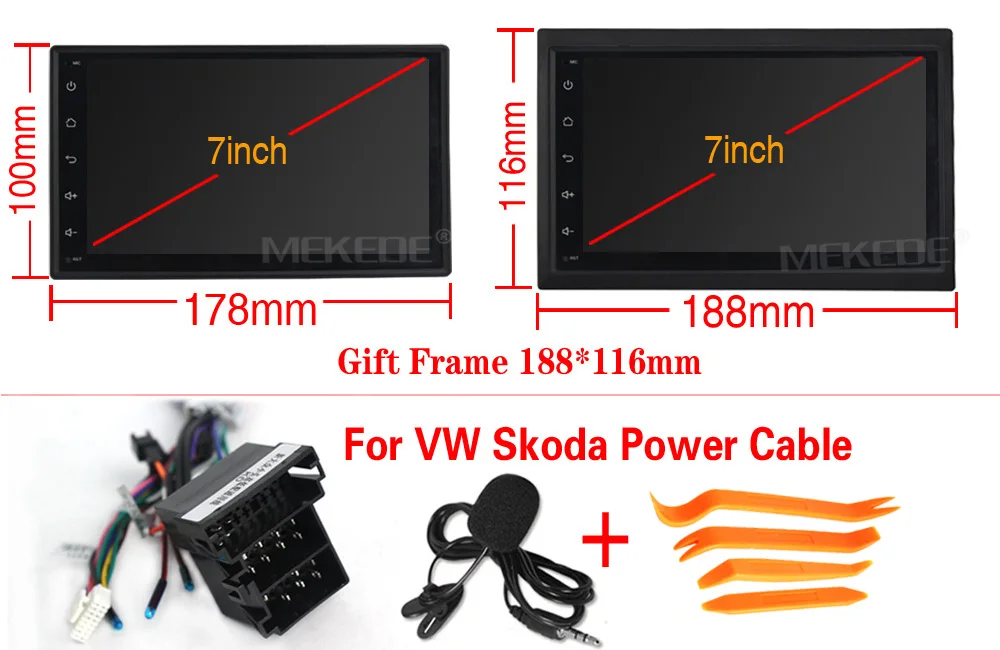 For skoda cable 2Din Android 8,1 автомобильный dvd-плеер радио для Nissan Volkswagen TOYOTA Honda KIA hyundai Lada mazda Универсальный Автомобильный gps навигатор - Цвет: For skoda cable