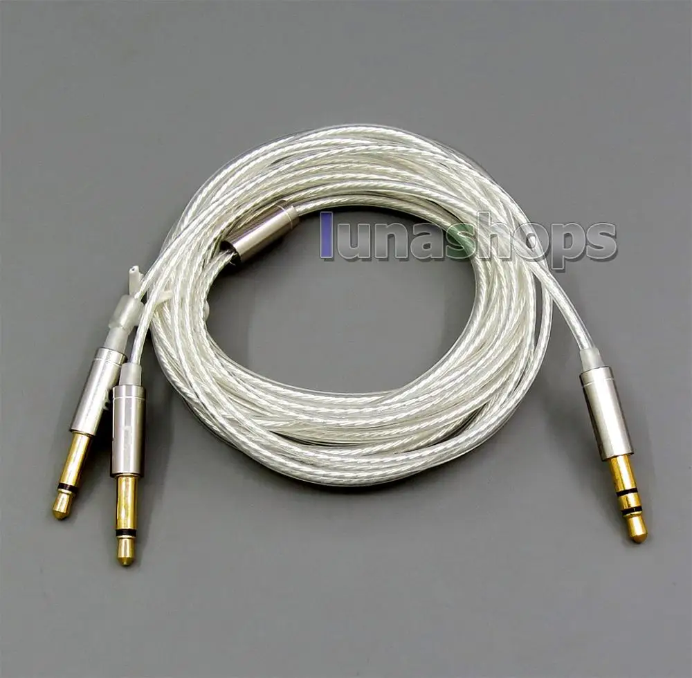 3.5mm plug 3m LN006067 чистый посеребренный кабель для Final Audio vi Iriver AK T1P Denon AH-D600 D7100 Velodyne vTrue - Цвет: 3.5mm plug 3m