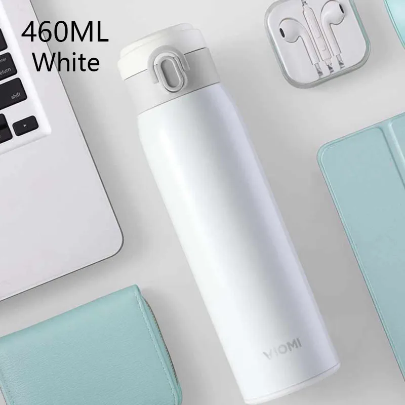 Xiaomi Mijia VIOMI, 460 мл, Термокружка, охлаждающая чашка, вакуумная колба, Термокружка, термос с изоляцией, нержавеющая сталь, чашка для путешествий - Цвет: White