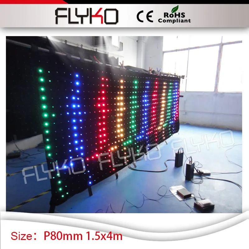 P80mm dj палатка led Прокат видения экран гибкий Крытый видео занавес 1 5 м на 4 м|video