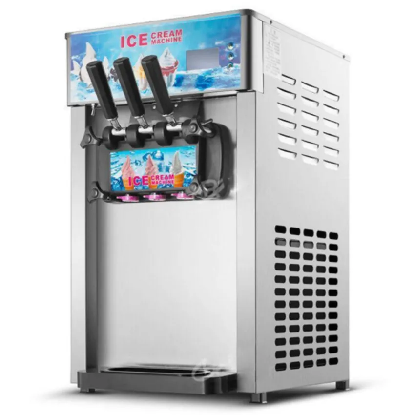 

3 Flavor Commercial Frozen Ice Cream Cones Machine Soft Ice Cream Machine 220V ne