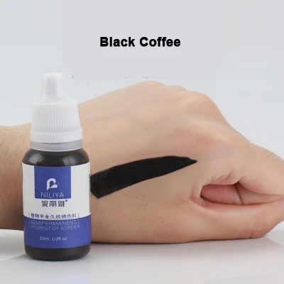 black coffee 1 шт. тату запасные чернила пигмент для микроблейдинга Профессиональный постоянный макияж легкая окраска Микро Пигмент для подводки глаз/бровей/губ - Цвет: black coffee