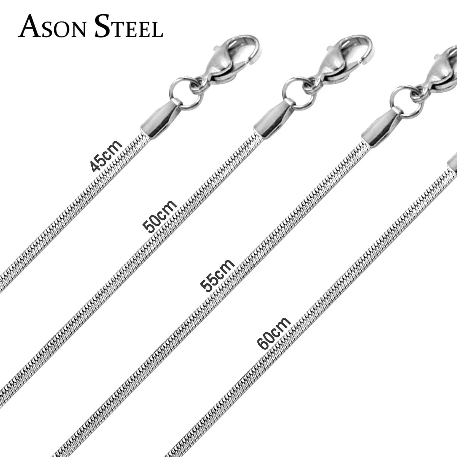 

Ожерелье из нержавеющей стали ASON steel, модное круглое ожерелье длиной 2 мм из нержавеющей стали