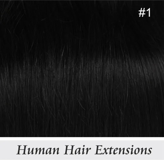 #1 Человеческие волосы для наращивания на заколках, 120 г, волосы remy на всю голову, 7 шт. в наборе, бразильские волосы на заколках для наращивания - Цвет: #1
