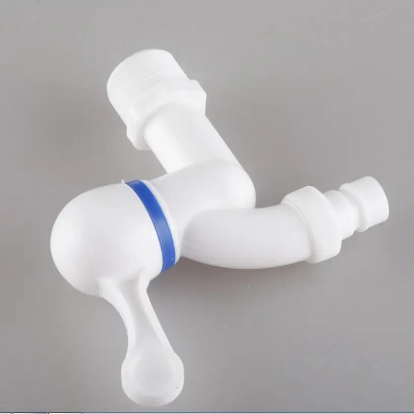 Пластиковый кран pp mini tap male thread white small Bibcock Простая установка стиральная машина