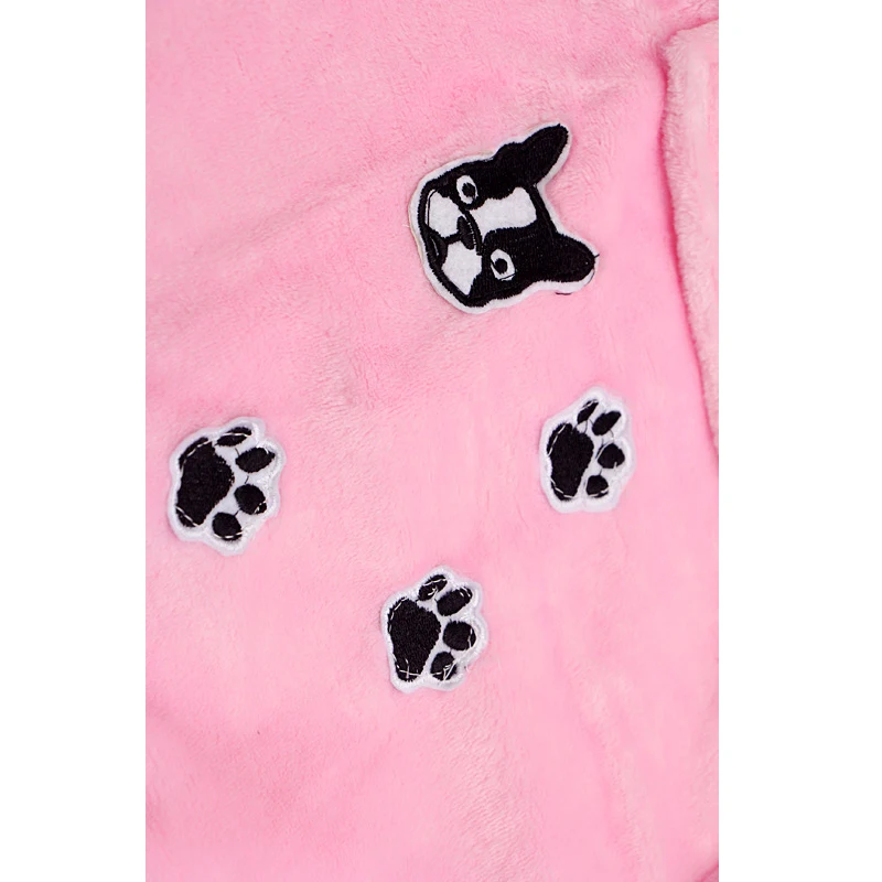 Дамы Милый Мультфильм Собака Pattern Фланели Кардиган Халаты Ночной Рубашке Халат