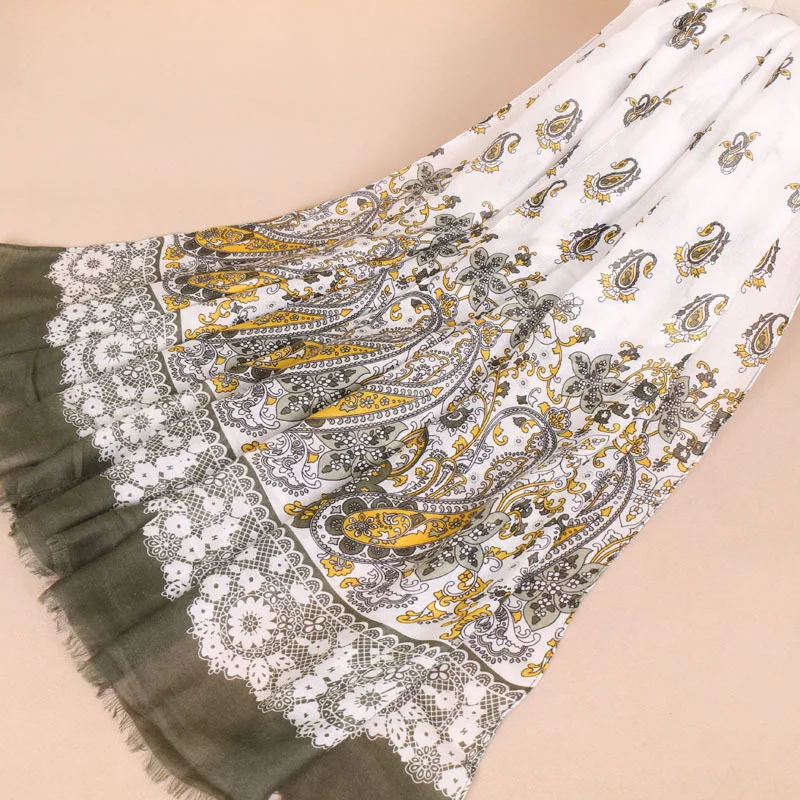 2018 осень-зима Африканский этнический кешью шарф из вискозы с цветочным принтом