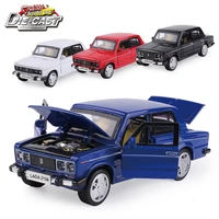 15cm russia lada 2106 diecast model car metal car kids boys gift toys with openable doorpull back functionmusiclight