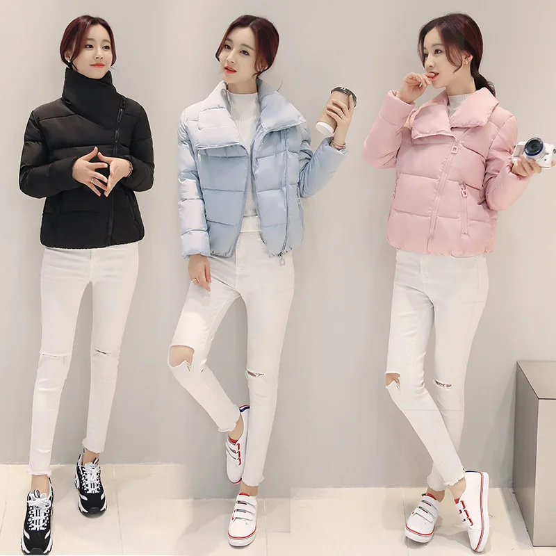 

Women Short Jacket Parkas Mujer 2019 Autumn Jacket Coat Fashion Autumn Solid Warm Casual Padded Down Parka Female Coat Women