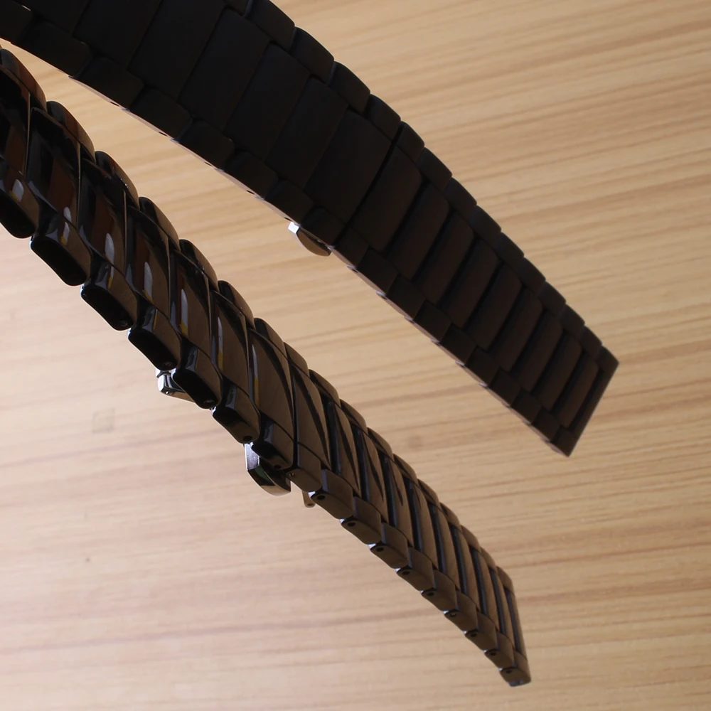 

High Quality Ceramics Watchband for AR1452 AR1400 AR1410 Watch Straps With Stainless Steel Butterfly Clasp 22mm Longer 19cm Belt