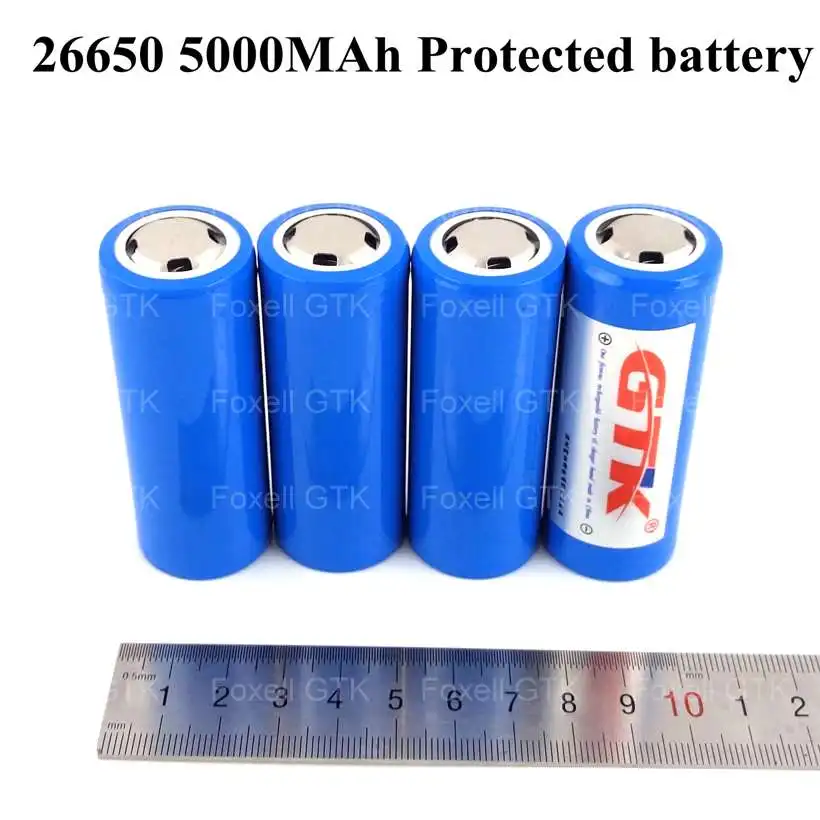 Реальная емкость 26650 3,7 v 5000 mAh bateria 26650 Li-Ion 26700 с 26650 защищенный выключатель питания цепи для фонарика светодиодные лампы