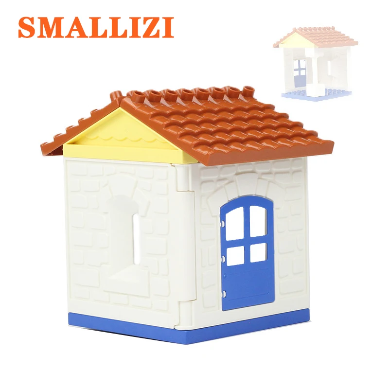 DIY городской дом крыша большая частица строительные блоки обучающая игрушка для