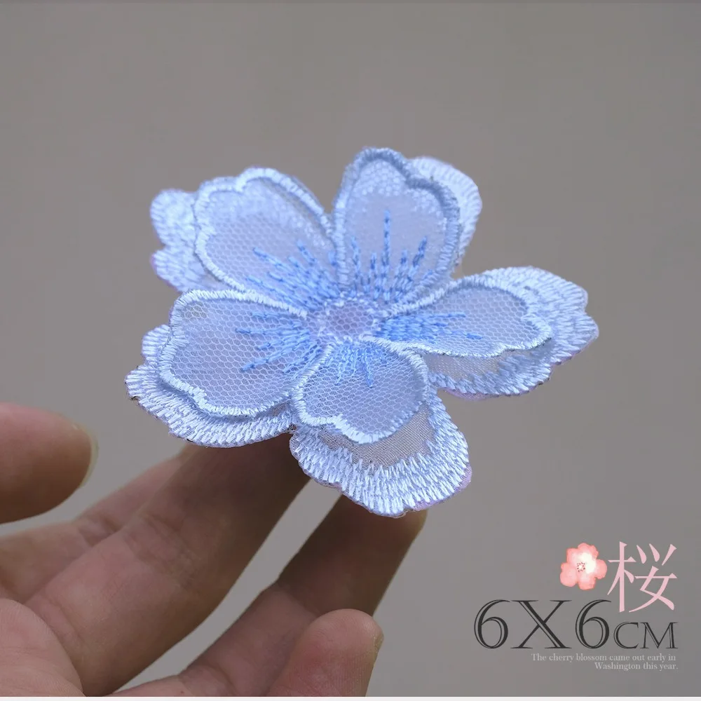 Модные патчи с цветами сакуры 4 цветов/комплект для одежды вышивка утюгом