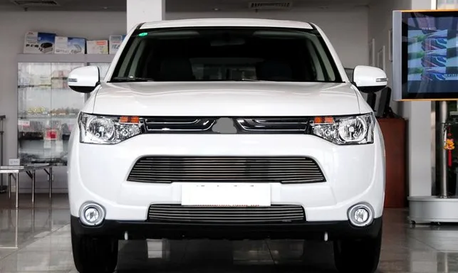 Подходит для Mitsubishi Outlander 2013 алюминиевый сплав Авто Передняя решетка Вокруг планки гоночные грили отделка украшение автомобиля