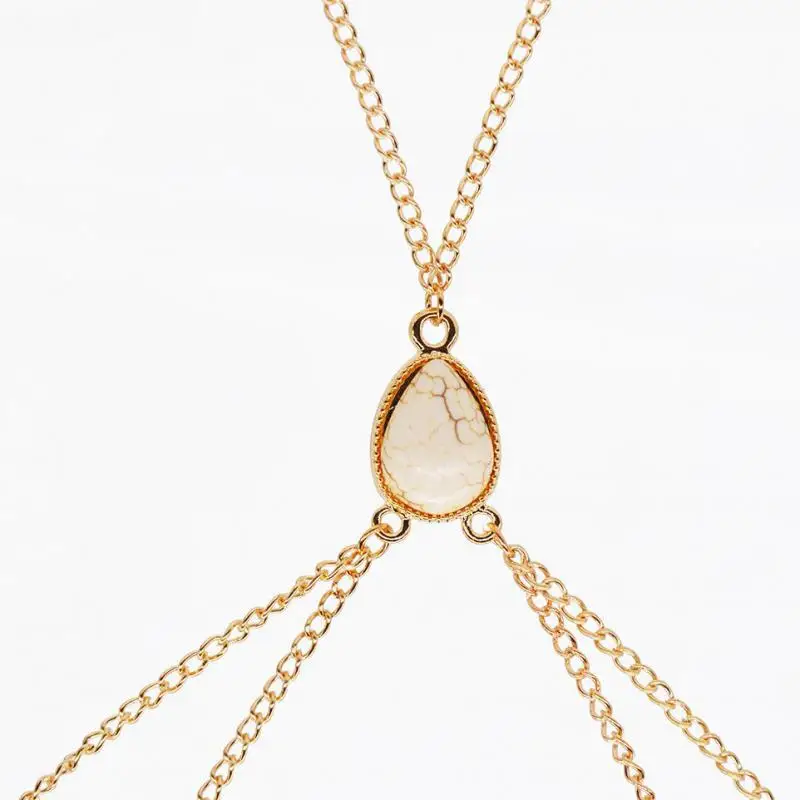 Женское летнее ожерелье с белыми и синими камнями сексуальная Цепочка