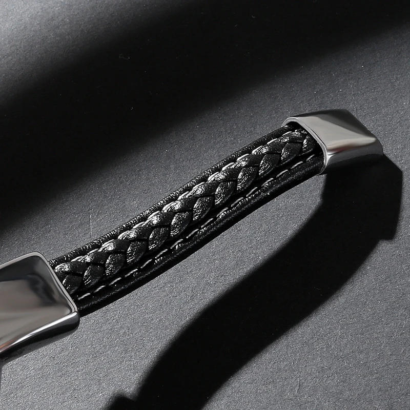 Мужской кожаный браслет MOZO из нержавеющей стали с магнитной застежкой в стиле