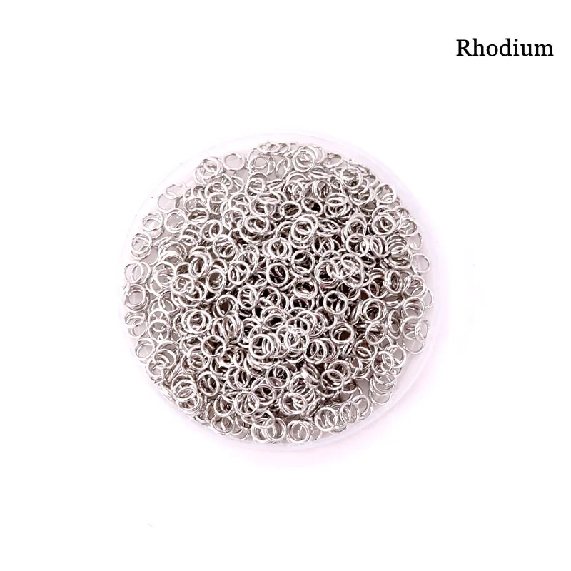 rhodium 100 грамм, 4 мм, 5 мм, 6 мм, 7 мм, 8 мм, розовое золото, круглые железные кольца с одной петлей, аксессуары для изготовления ювелирных изделий, разъем - Цвет: rhodium