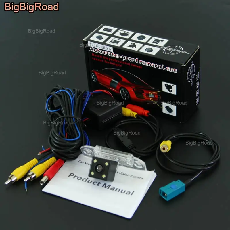 BigBigRoad автомобиля интеллигентая(ый) Трек заднего вида Камера для Volvo S80 S80L XC60 XC90 V70 XC70 ночного видения заднего вида для парковки Камера - Название цвета: With Power Relay