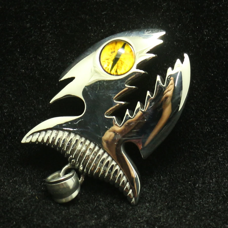 Men 316L Stainless Steel Coo Punk Gothic Shark Cool Fashion Pendant