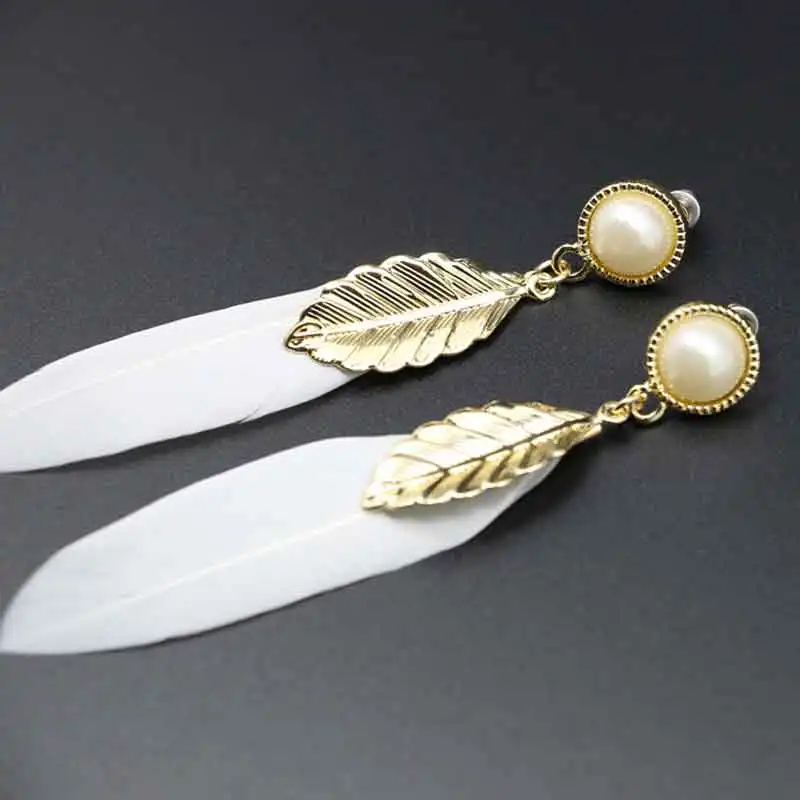 Moonso Богемия стиль перо серьги для женщин ювелирные изделия Винтаж moonso LE2094|feather