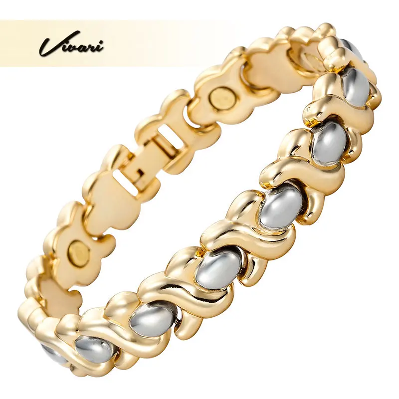 

Vivari Gold Color Magnetic Bracelet For Women Wristband Bio Healing Health Bangle jewelry Unisex Charm Men's Bracelets Wedding