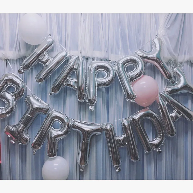 1 комплект HAPPY День рождения украшения надувные шары цвета: золотистый