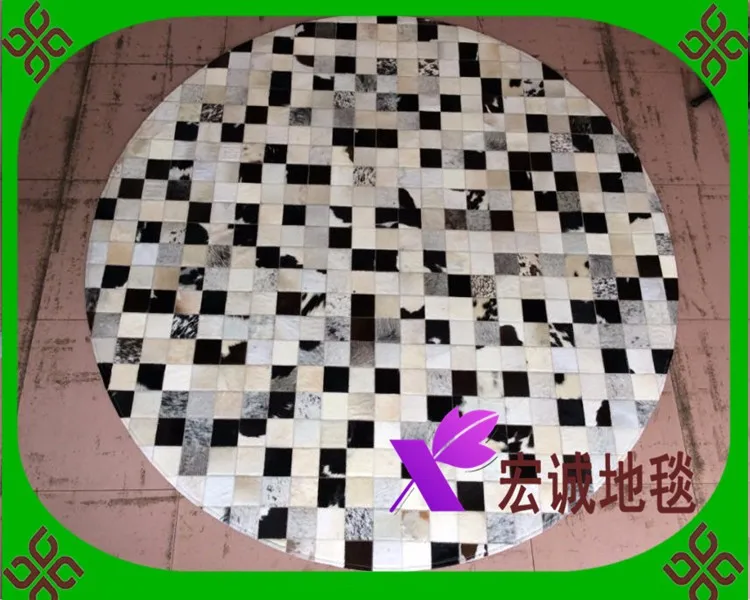 Ковер в цветочек из 100% натуральной воловьей кожи | Дом и сад