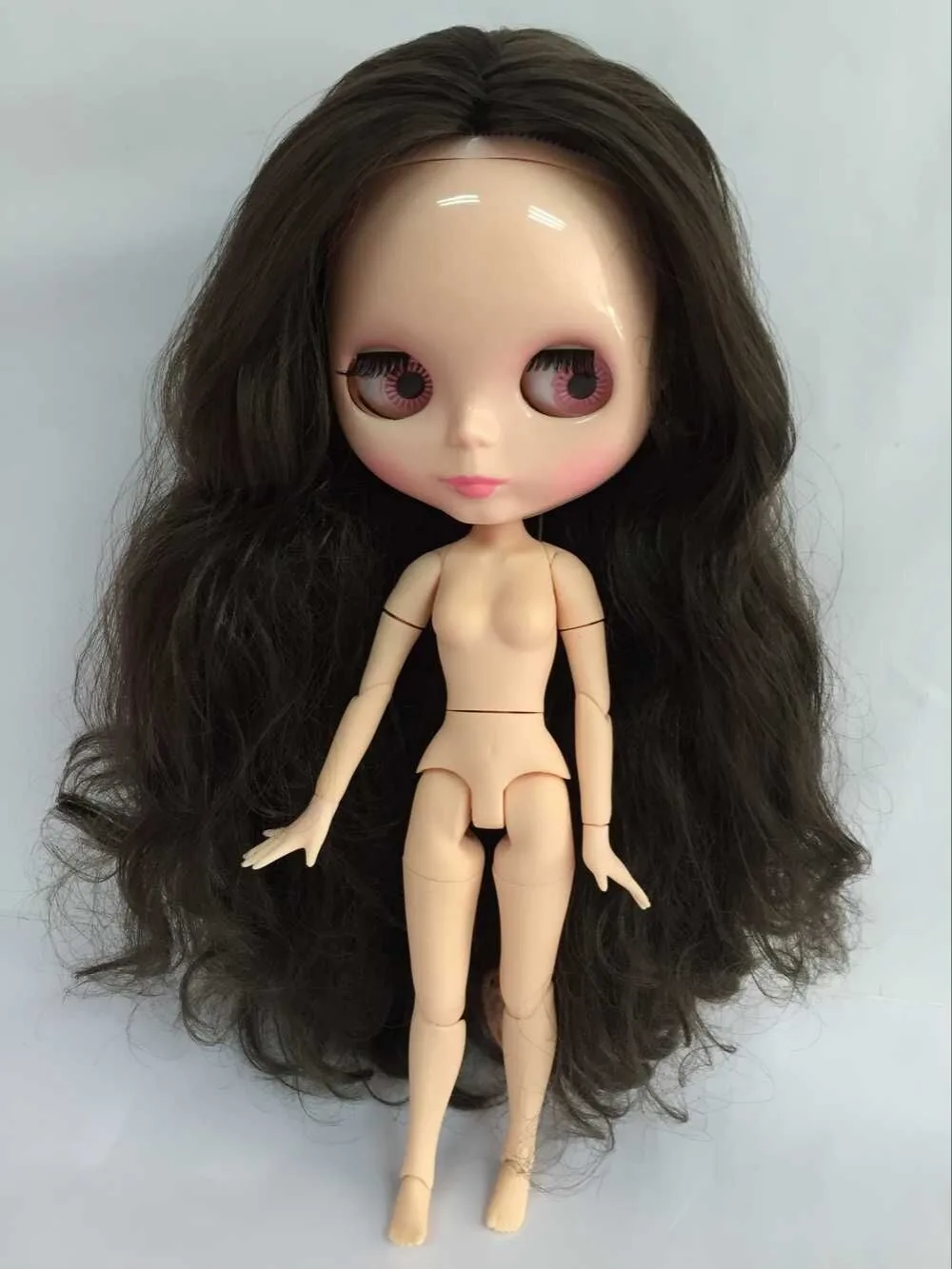 Кукла блайз шарнирная Обнаженная Заводская кукла с черными волосами подходит